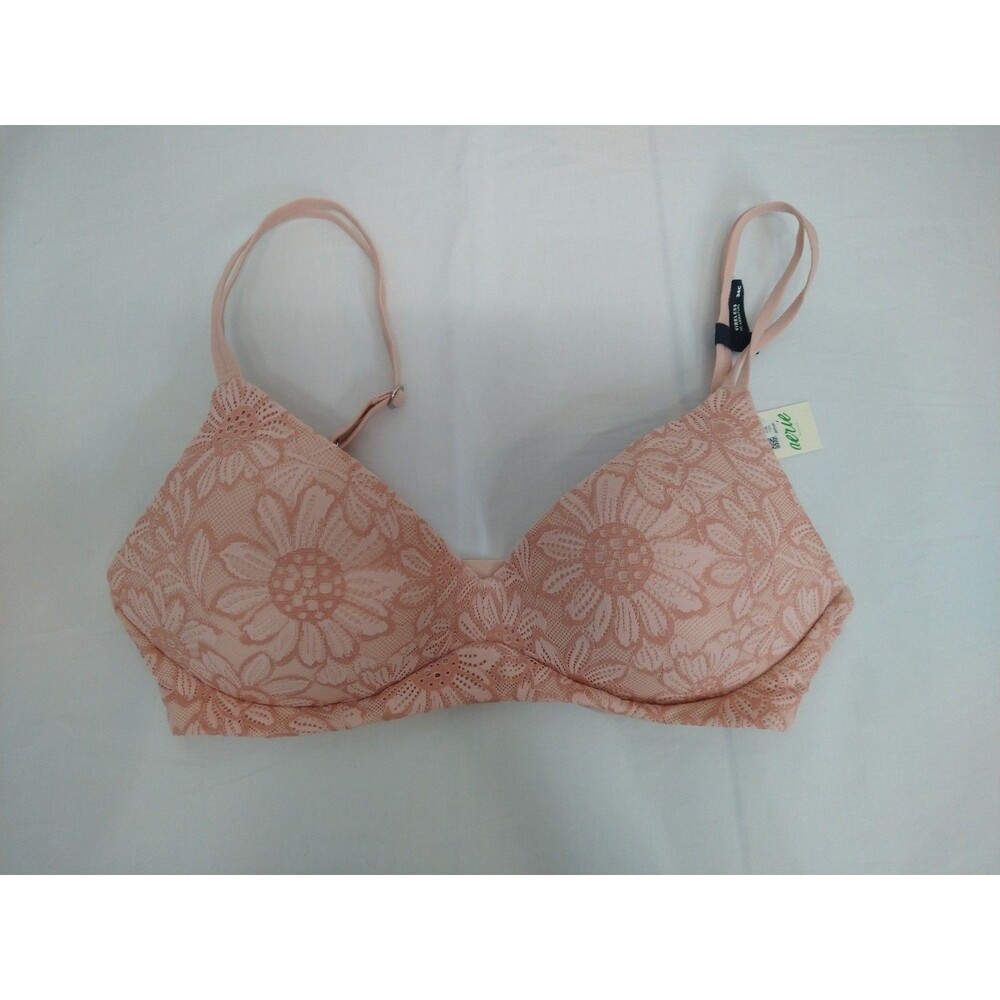 New with Tag Aerie 34C Beige Push Up Bra floral lace ECO recycled materials